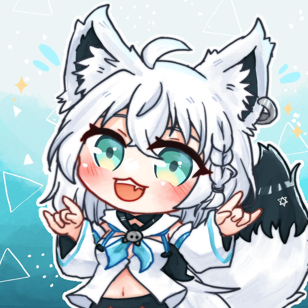 hololive 同人｜白上吹雪 Q 版 插畫